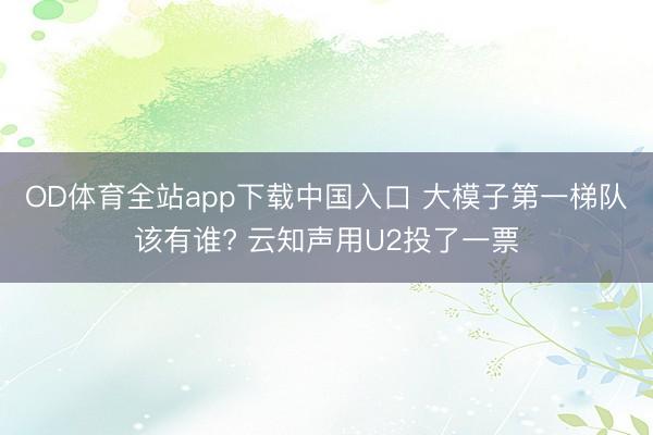 OD体育全站app下载中国入口 大模子第一梯队该有谁? 云知声用U2投了一票