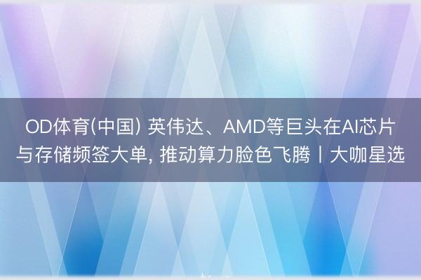 OD体育(中国) 英伟达、AMD等巨头在AI芯片与存储频签大单, 推动算力脸色飞腾丨大咖星选