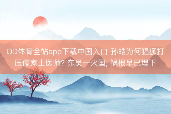 OD体育全站app下载中国入口 孙皓为何猖獗打压儒家士医师? 东吴一火国, 祸根早已埋下