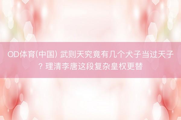 OD体育(中国) 武则天究竟有几个犬子当过天子? 理清李唐这段复杂皇权更替