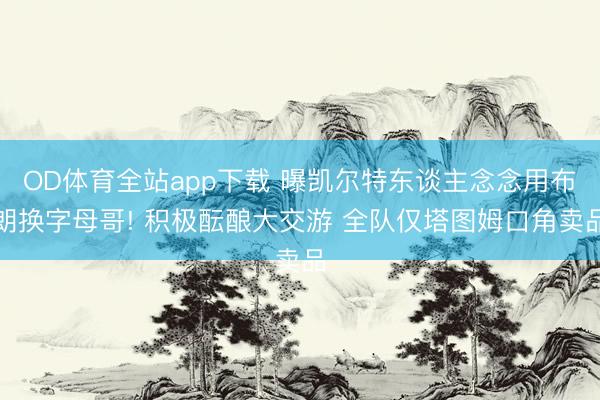 OD体育全站app下载 曝凯尔特东谈主念念用布朗换字母哥! 积极酝酿大交游 全队仅塔图姆口角卖品