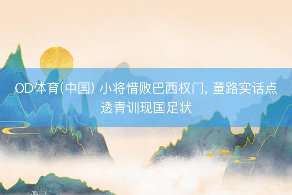 OD体育(中国) 小将惜败巴西权门, 董路实话点透青训现国足状