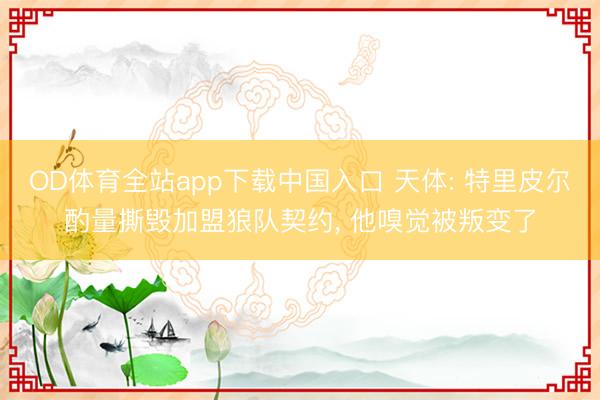 OD体育全站app下载中国入口 天体: 特里皮尔酌量撕毁加盟狼队契约, 他嗅觉被叛变了