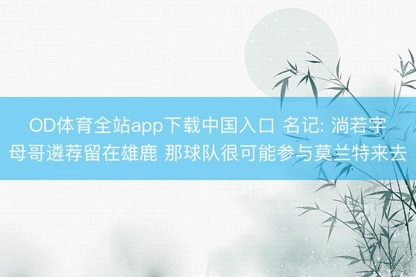 OD体育全站app下载中国入口 名记: 淌若字母哥遴荐留在雄鹿 那球队很可能参与莫兰特来去