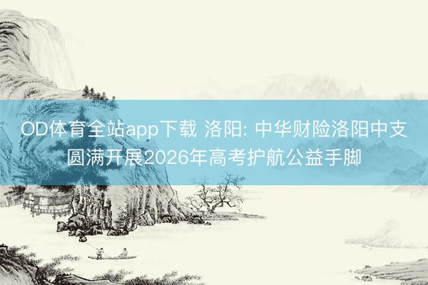 OD体育全站app下载 洛阳: 中华财险洛阳中支圆满开展2026年高考护航公益手脚