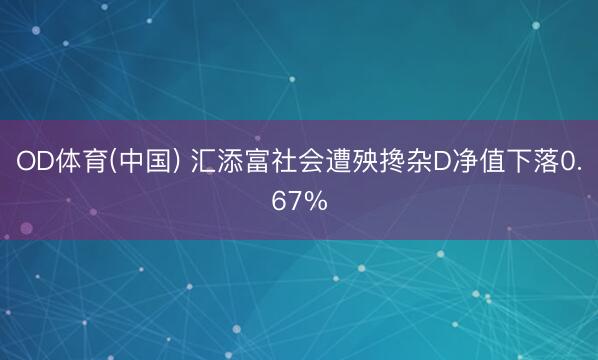 OD体育(中国) 汇添富社会遭殃搀杂D净值下落0.67%