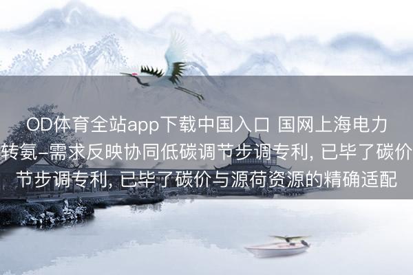 OD体育全站app下载中国入口 国网上海电力苦求基于碳价信号的电转氨-需求反映协同低碳调节步调专利, 已毕了碳价与源荷资源的精确适配