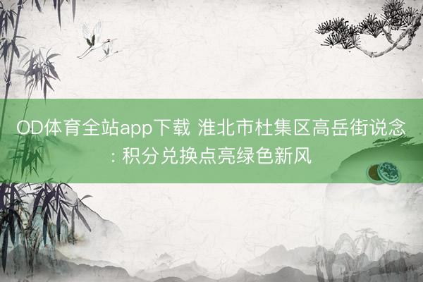 OD体育全站app下载 淮北市杜集区高岳街说念: 积分兑换点亮绿色新风