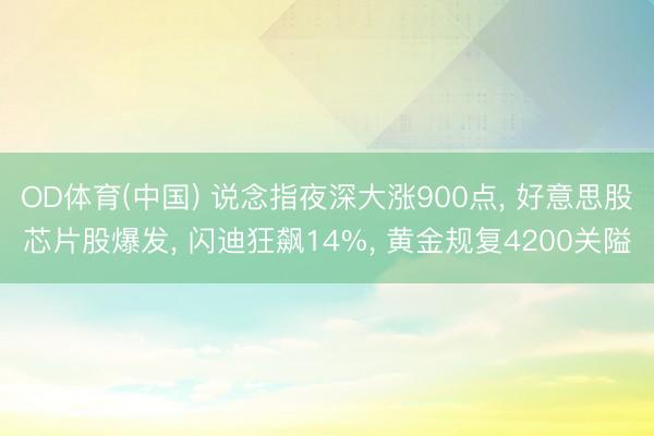 OD体育(中国) 说念指夜深大涨900点, 好意思股芯片股爆发, 闪迪狂飙14%, 黄金规复4200关隘