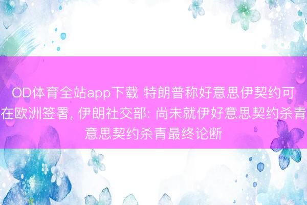 OD体育全站app下载 特朗普称好意思伊契约可能本周末在欧洲签署, 伊朗社交部: 尚未就伊好意思契约杀青最终论断