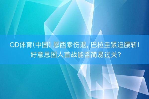 OD体育(中国) 恩西索伤退, 巴拉圭紧迫腰斩! 好意思国人首战能否简易过关?