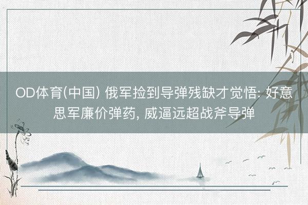 OD体育(中国) 俄军捡到导弹残缺才觉悟: 好意思军廉价弹药, 威逼远超战斧导弹