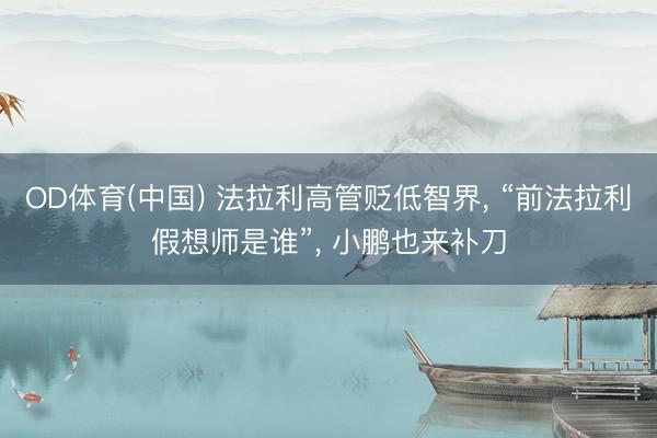OD体育(中国) 法拉利高管贬低智界, “前法拉利假想师是谁”, 小鹏也来补刀
