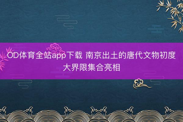 OD体育全站app下载 南京出土的唐代文物初度大界限集合亮相