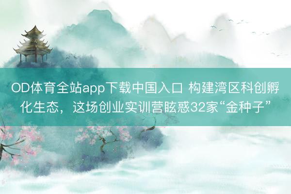 OD体育全站app下载中国入口 构建湾区科创孵化生态，这场创业实训营眩惑32家“金种子”