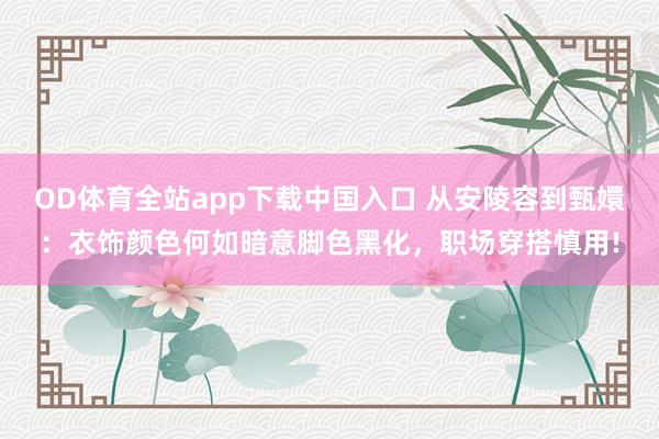 OD体育全站app下载中国入口 从安陵容到甄嬛：衣饰颜色何如暗意脚色黑化，职场穿搭慎用!