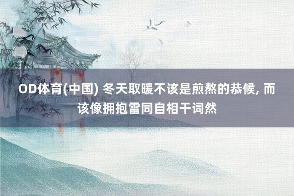 OD体育(中国) 冬天取暖不该是煎熬的恭候， 而该像拥抱雷同自相干词然